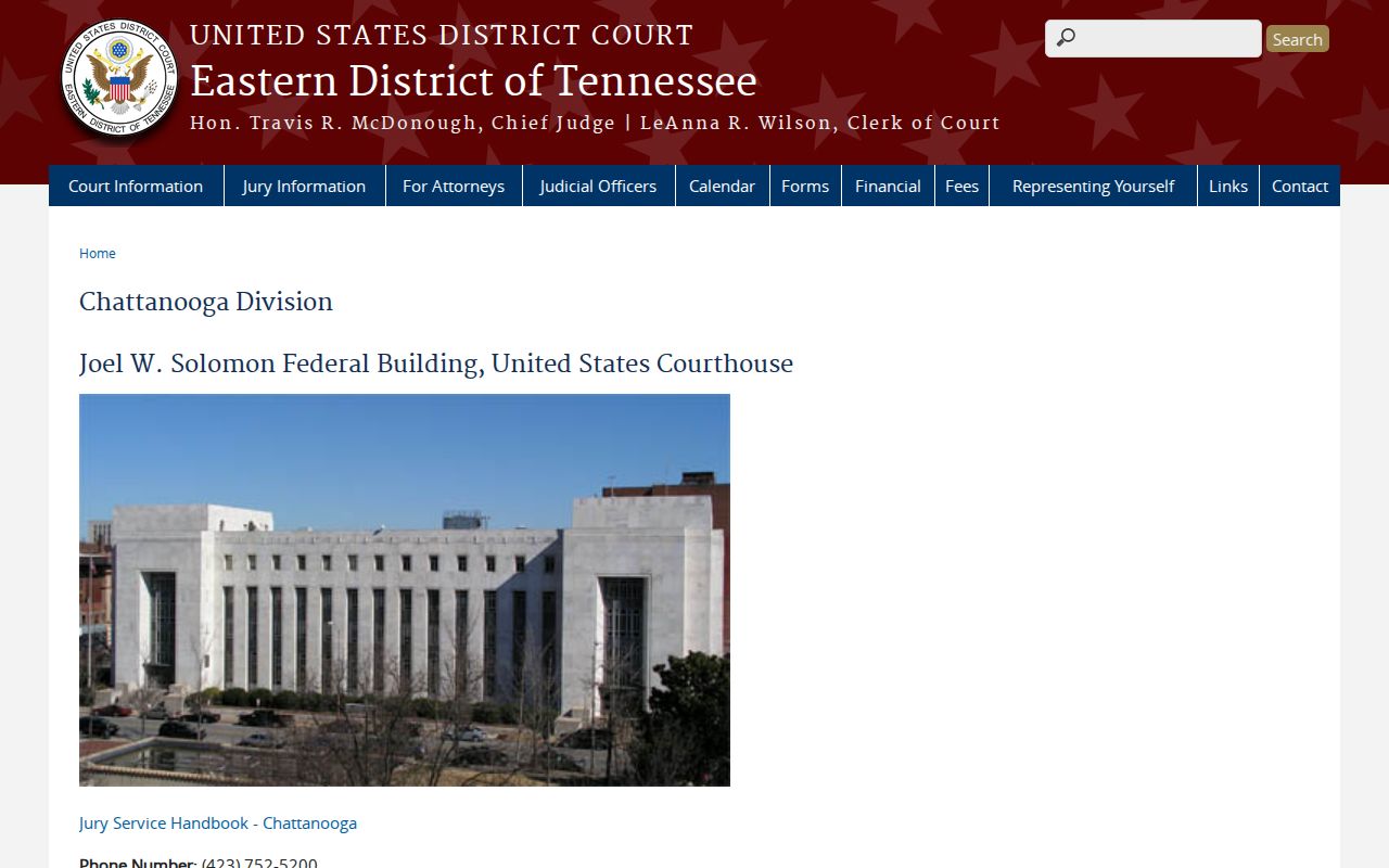 Charleston court records at the Eastern District Chattanooga court