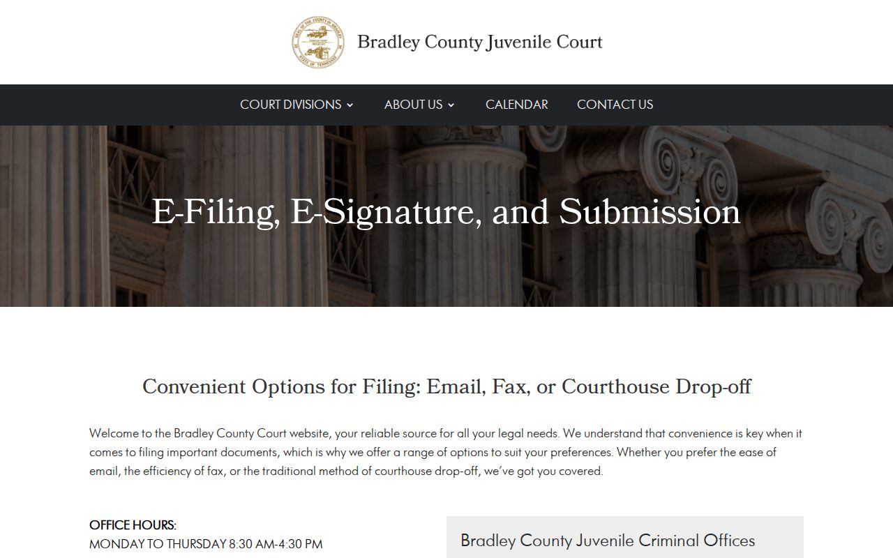 Bradley Sessions Court electronic filing and signature page