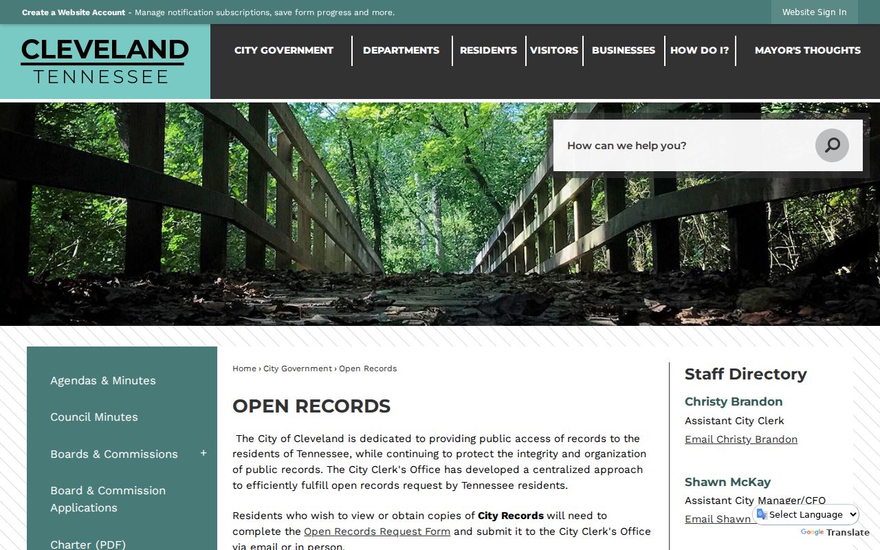 Bradley County court records and Cleveland open records process