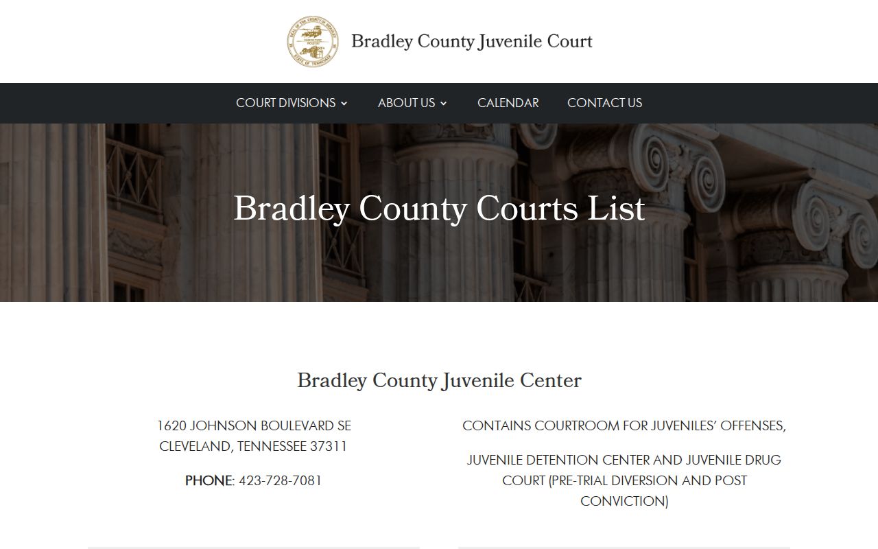Bradley County court-managed courts and offices list